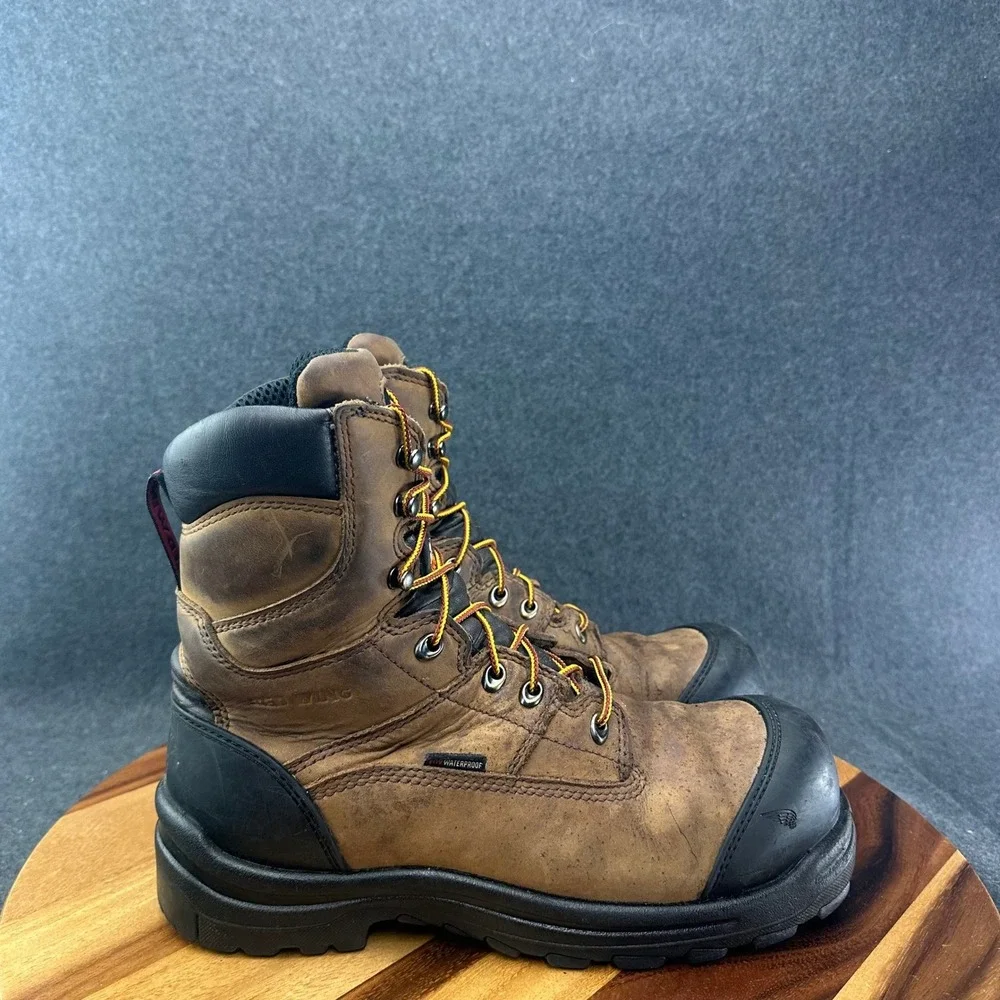 Red Wing King Toe 3565 Mens 9.5 D Brown Leather Waterproof Safety Toe Work Boots